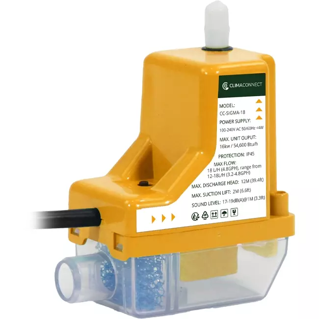 ClimaConnect CC-SIGMA-18 kondensvandspumpe med kanal, 18 l/t