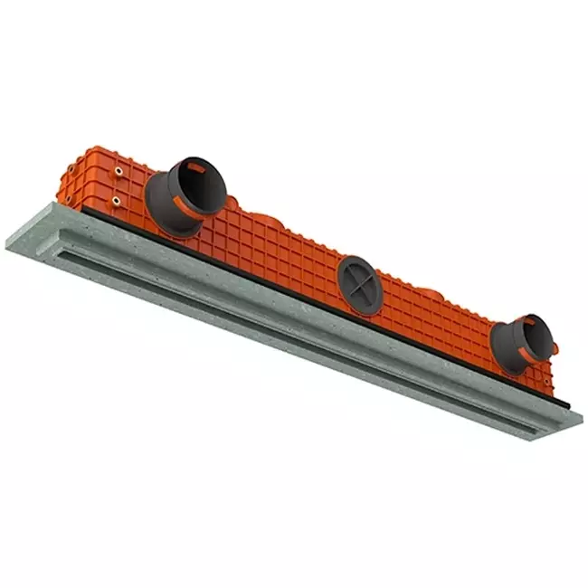 Ergovent pudsbar rammeløs lineær ventilationsrist 1000 mm med tilslutningsdiameter 75 mm – standard