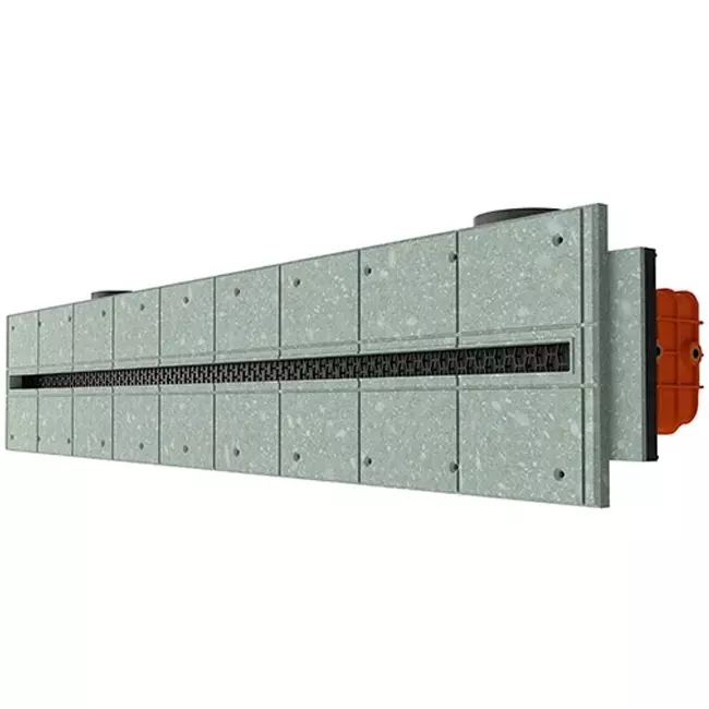 Ergovent pudsbar rammeløs lineær ventilationsrist 1000 mm med tilslutningsdiameter 75 mm – profil