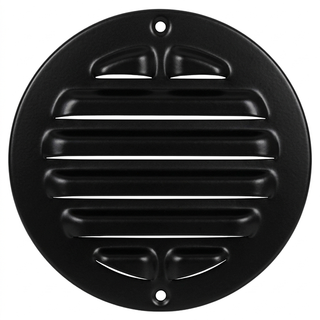 Udvendigt gitter cirkulært 200 mm aluminium - RAL9005 30% glans