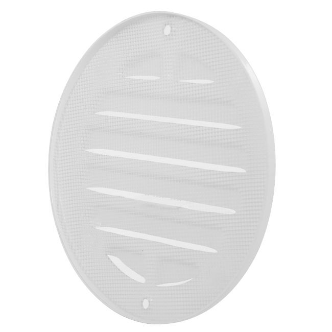 Udvendigt gitter rundt 80 mm aluminium - RAL9016