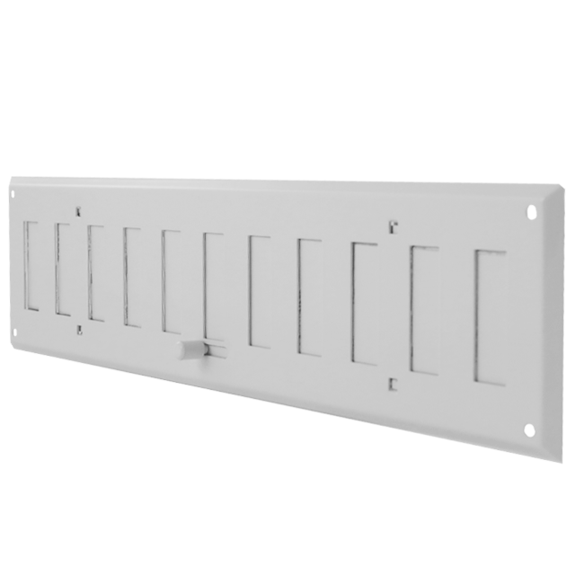 Væggitter justerbar 400x100 mm metal - RAL 9016