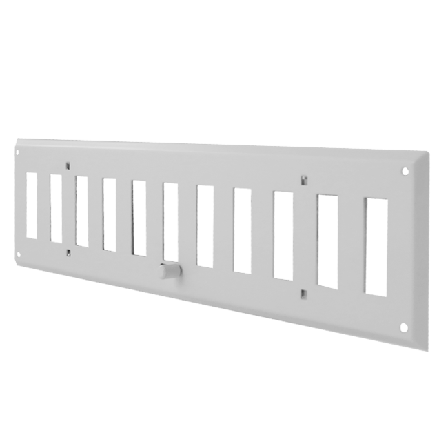 Væggitter justerbar 400x100 mm metal - RAL 9016