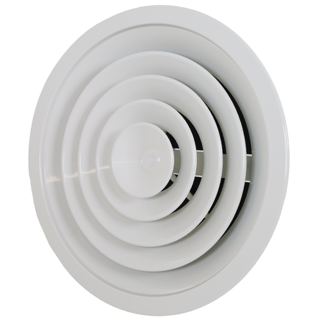 Loftsdiffusor rund med fast mønster Ø 350 mm - RAL9010