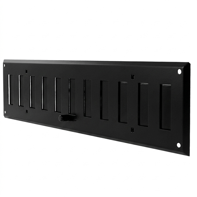 Væggitter justerbar 300x100 mm metal - RAL 9005 30% glans