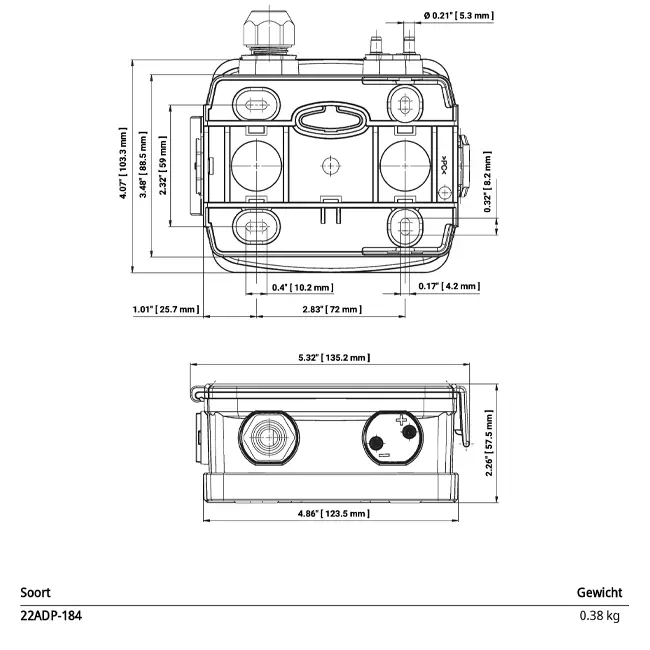 Belimo differenstryksensor op til 2500 Pa - 22ADP-184