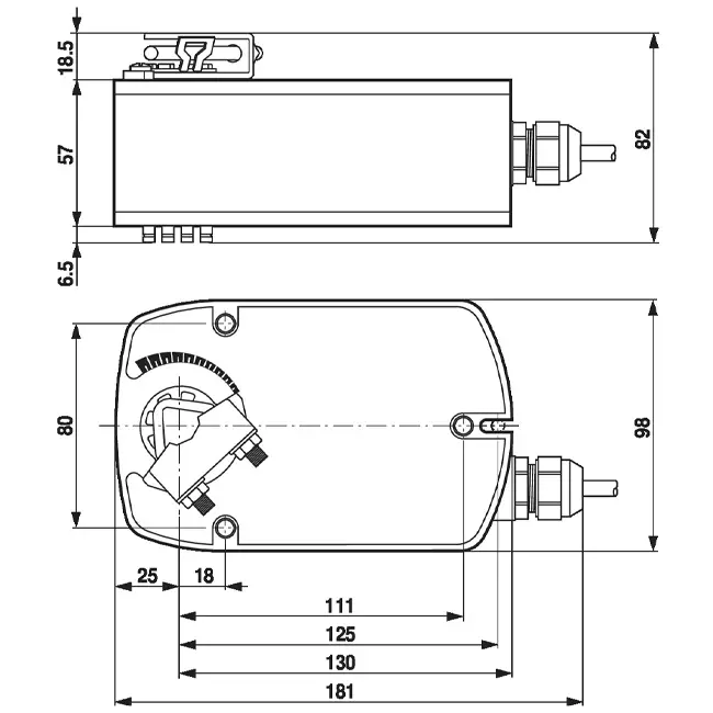 Belimo drejeventilaktuator med fjederretur 24V - åben/luk - 4 Nm - LF24