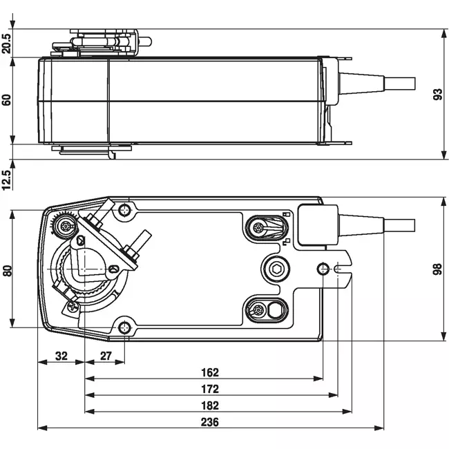 Belimo drejeventilaktuator med fjederretur 24-240V - 20 Nm - SFA