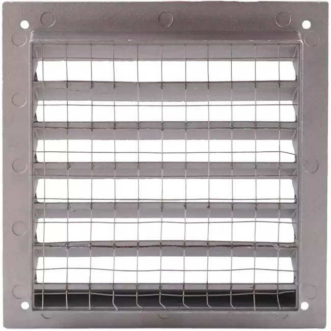 Udvendigt væggitter i aluminium 100x100 mm - Aluminium