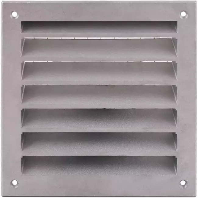 Udvendigt væggitter i aluminium 100x100 mm - Aluminium