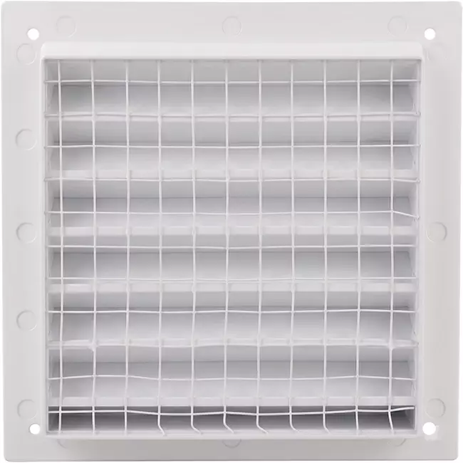 Udvendigt væggitter i aluminium 150x150 mm - RAL 9016