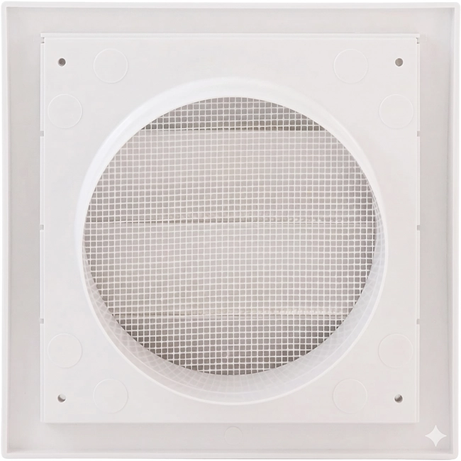 Jalousirist overtryk ventilationsrist 190x190 diameter: 125 hvid - ND12Z