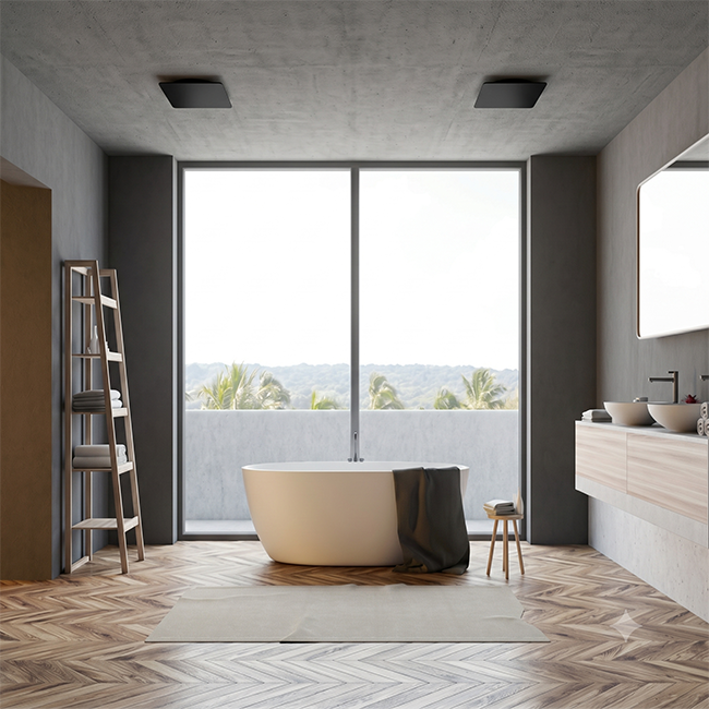 ClimaConnect Design-ventil, firkantet, Ø 125 mm – sort