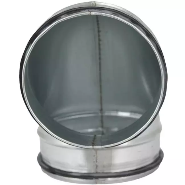 Kort, rund spiralbøjning 90°, Ø100 mm, til spiralrør