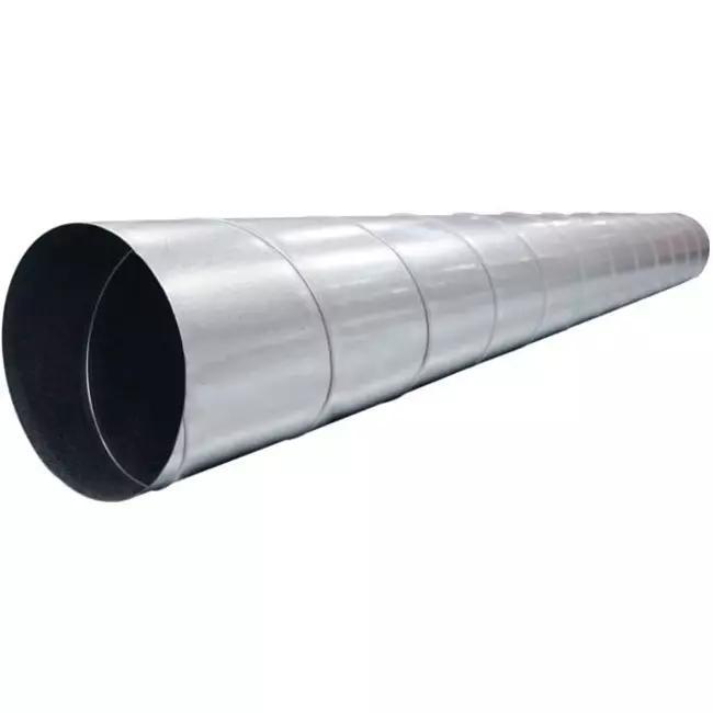 Spirorør, diameter 100 mm, længde 1,5 meter – rundt, galvaniseret