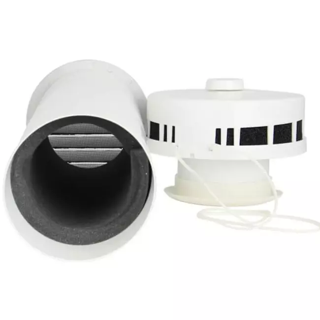 Isoleret facadeventil til naturlig ventilation med diameter 100 mm – SPK2-100