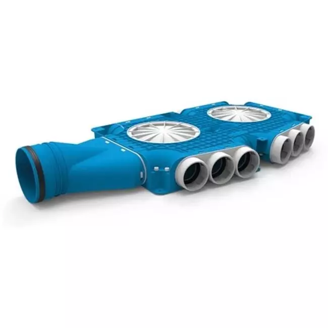 Vent-Axia UniflexPlus-kompositmanifold 15 x Ø 69 mm med vandret studs Ø 125 mm