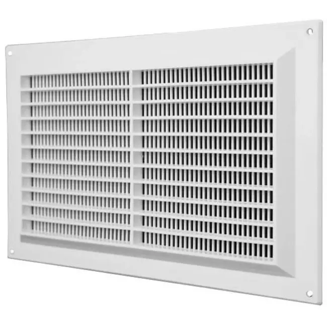 Rektangulær ventilationsrist med rist 250x170 hvid - VR2517