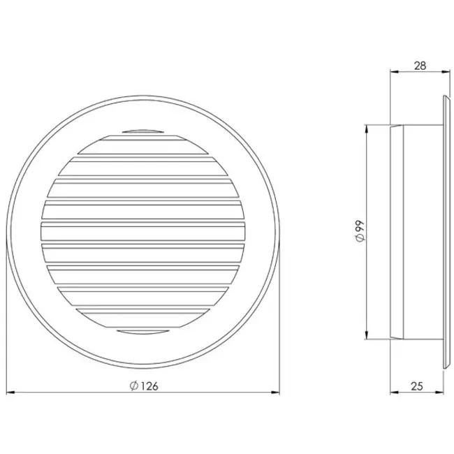 Impellergitter Ø100 mm sort - VR100M