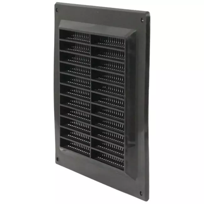 Ventilationsrist i plastik 150x150 mm sort - VR1515M