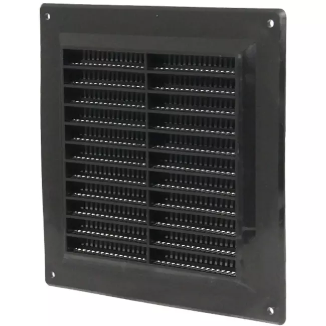 Ventilationsrist i plastik 150x150 mm sort - VR1515M
