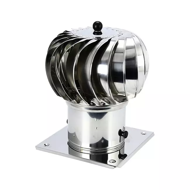 Vinddrevet tagventilator Cowl 150 mm rustfrit stål inklusive tagplade – 65m3/h
