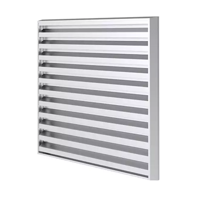 Udvendigt gitter 200x200 aluminium med faste lameller