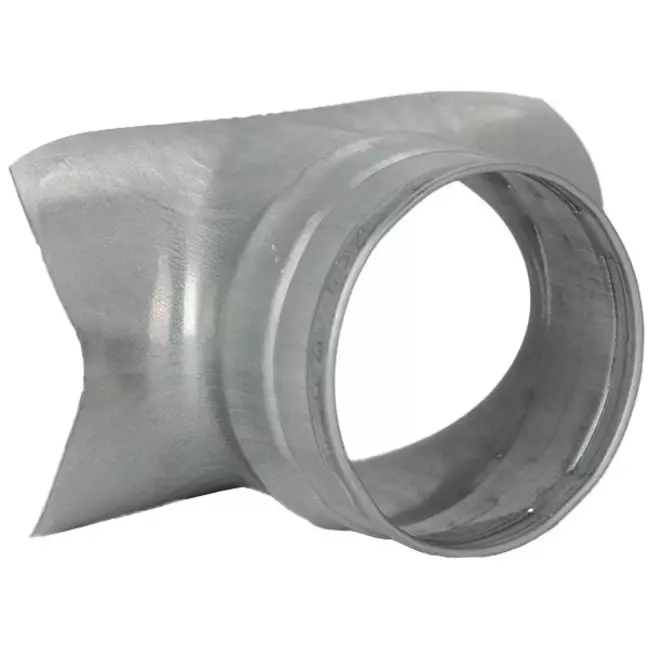 Samling til spiralrør Ø80 mm – 80 mm (90°) – galvaniseret (ikke SAFE)