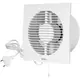 Badeværelsesventilator Ø 100 mm hvid med træksnor og stik – EE100WP