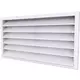 Ydervægrist 600 x 400 aluminium med faste ventilatorblade - blandet farve RAL 9003