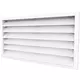 Ydervægrist 600 x 300 aluminium med faste ventilatorblade - blandet farve RAL 9016