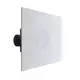 Perforeret 600 x 600 loftdiffusor med justerbar luftstrømning - isoleret trykfordelingsboks med 160 mm tilslutning på siden - blandet farve RAL 9010