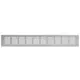 Fodlistediffuser i aluminium - sølv L=400mm x H=60mm -RA640S