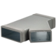 Thermoduct T-stykke 45 grader 220x80 - 170x80 til kanalføring