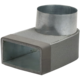 Thermoduct-vinkel 170 mm x 80 mm til diameter 160 mm til kanalføring