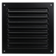 Udvendigt gitter firkantet 200x200 mm aluminium - RAL9005 30% glans