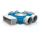 UniflexPlus kompositfordeler 6x Ø 90 mm til galvaniserede rektangulære ventilationskanaler 220x80 mm