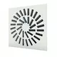 Justerbar firkantet hvirveldiffusor 600 x 600 med 36 ventilatorblade - blandet farve RAL 9010