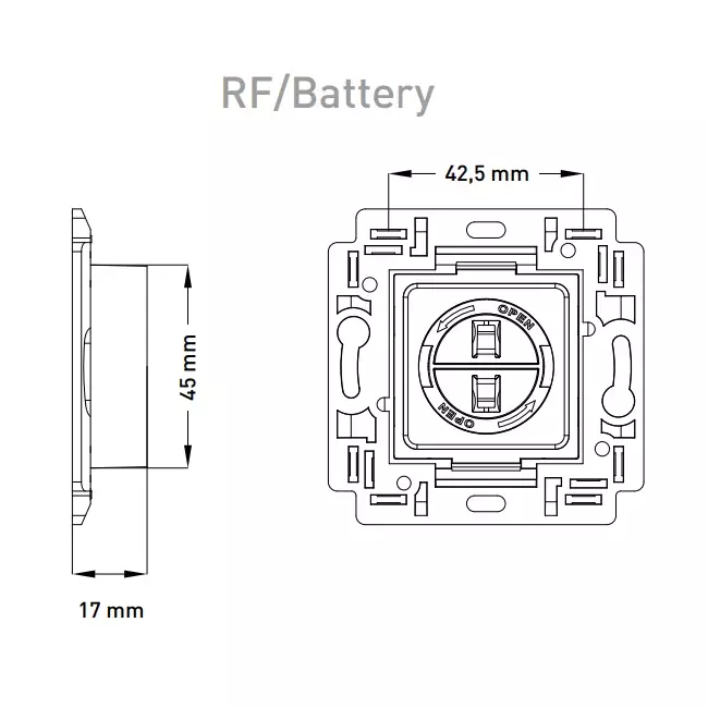 Duco-kontrolafbryder RF/BAT sort