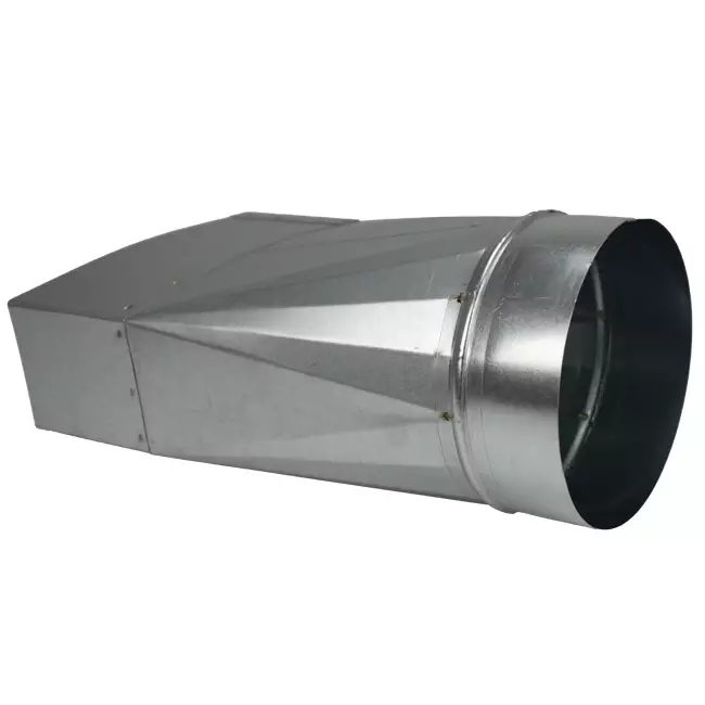 Adapter 170x80 mm til diameter 150 mm til kanalføring