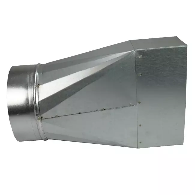 Adapter 170x80 mm til diameter 150 mm til kanalføring