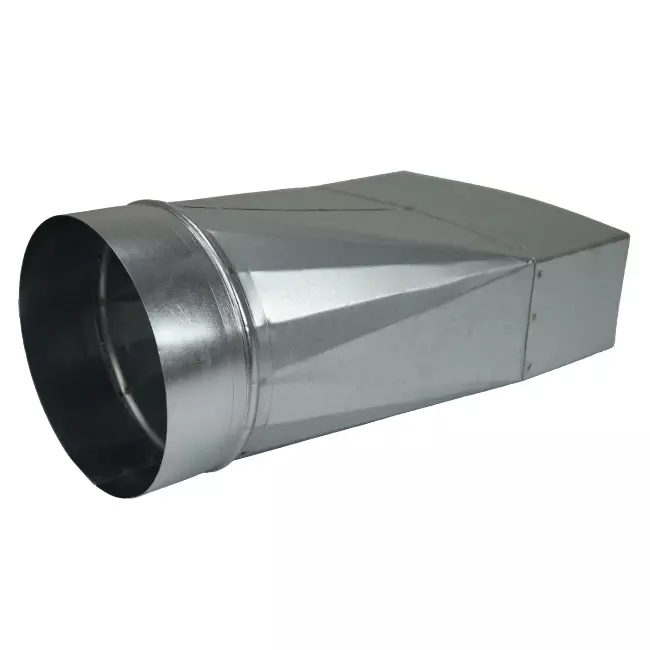 Adapter 170x80 mm til diameter 150 mm til kanalføring