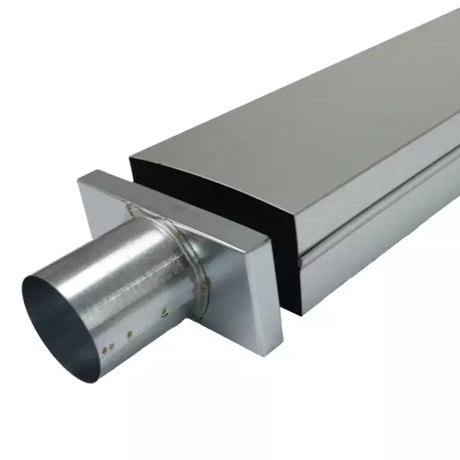 Låg 170x80 mm med tilslutning diameter 80 mm til indløbskanal