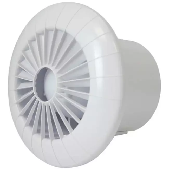 Rund badeværelsesventilator – fugtsensor og timer – Ø 100 mm – aRid 100 BB HS