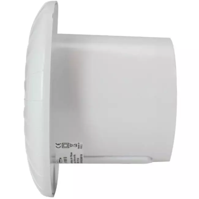Rund badeværelsesventilator – fugtsensor og timer – Ø 100 mm – aRid 100 BB HS