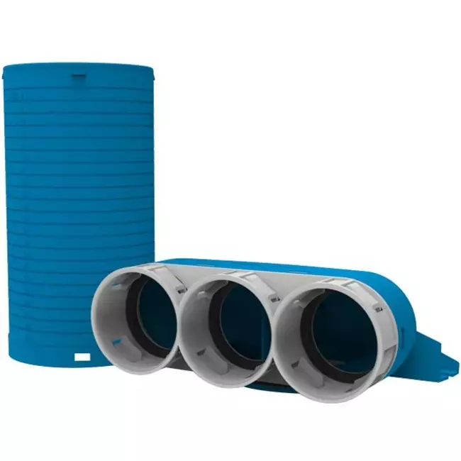 Vent-Axia Uniflexplus ventilmanifold 3 x Ø69mm med samlestykke Ø 125 mm