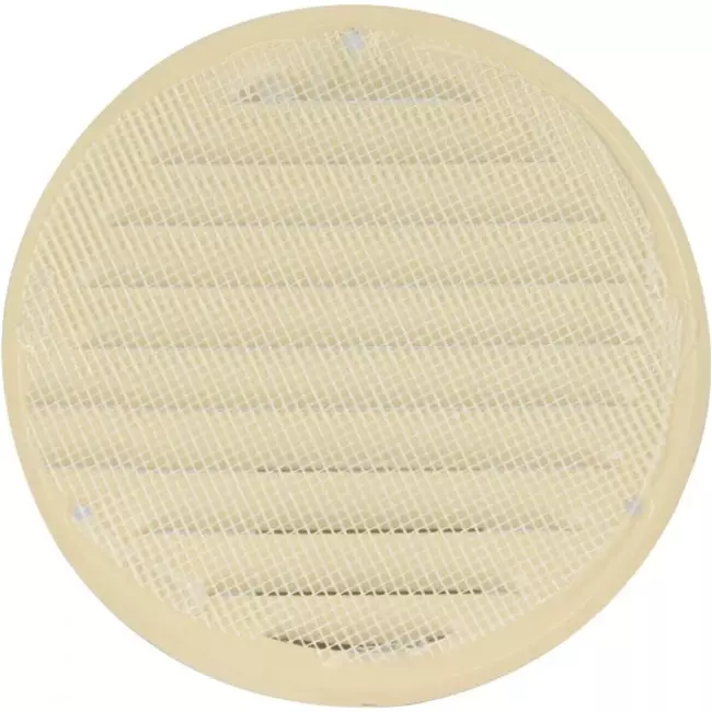 Ventilationsrist i metal rund Ø125 mm beige - MR125Y