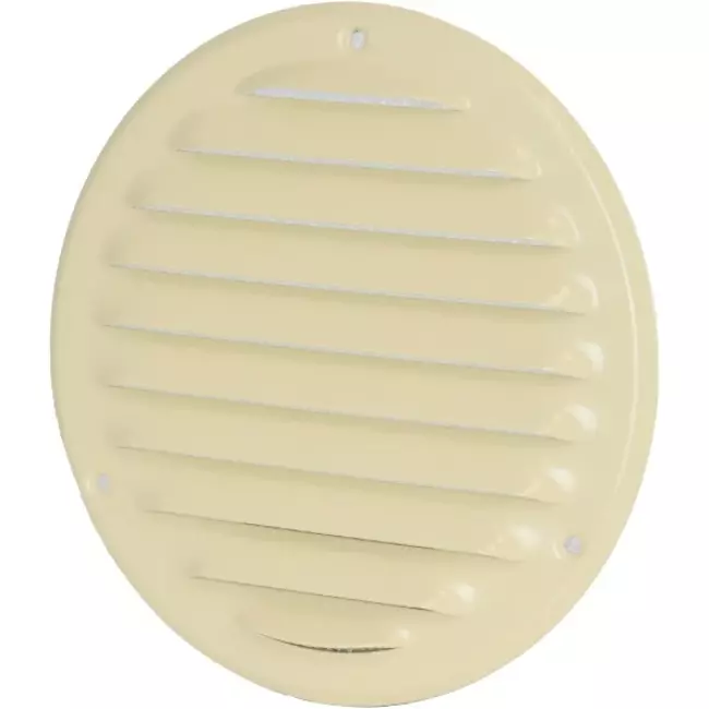 Ventilationsrist i metal rund 100 mm beige - MR100Y - RAL1015