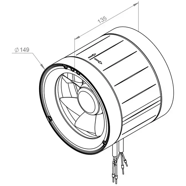 Kanalventilator 150 mm blandet flow ETAMASTER - EM 150 EC 01