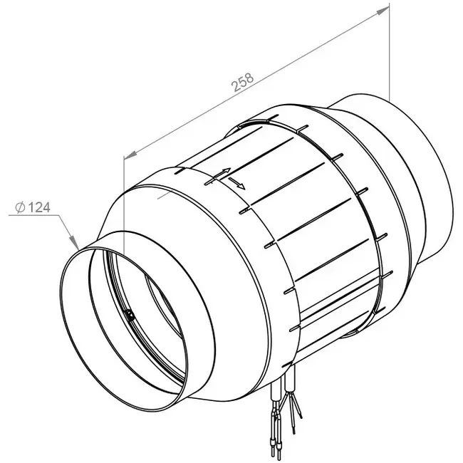 Kanalventilator 125 mm blandet flow ETAMASTER - EM 125L EC 01